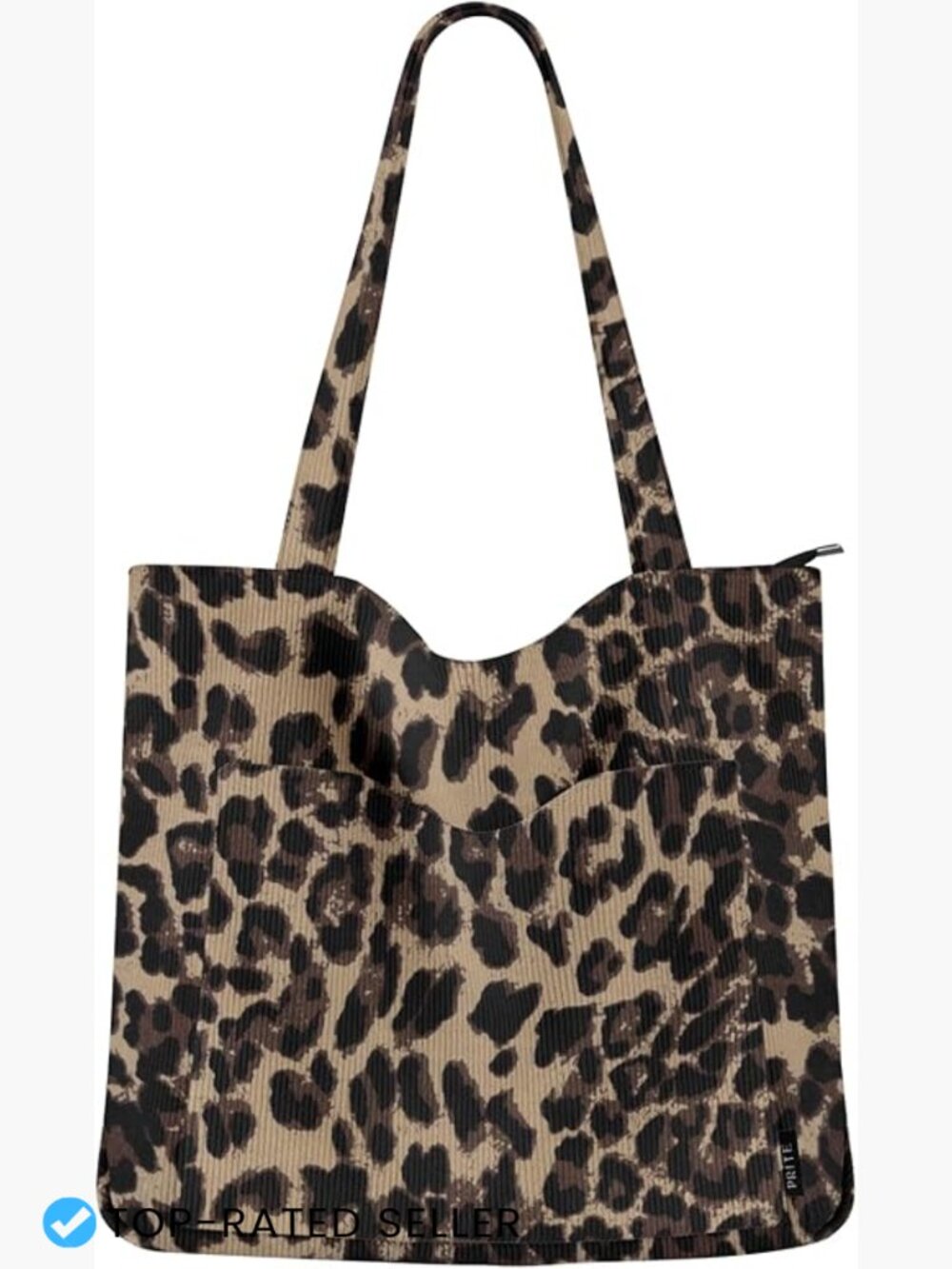 Corduroy Tote Bag Large Shoulder Bag with Zipper Pockets Laptop Work Travel